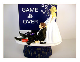 Video Game Xbox One Game Over Funny Gamer Wedding Cake Topper Bride