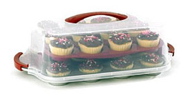 Cupcake Carrier With Locking Lid Holds 24 Cupcakes
