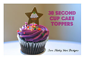 30 Second DIY Cupcake Toppers Two Thirty Five Designs