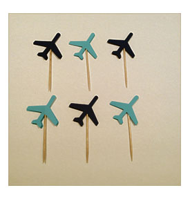 Airplane Cupcake Toppers. Shades Of Blue Airplane By KraftynKatchy