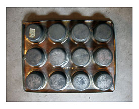 Metal 12 Hole Brownie Muffin Oven Pan Cooking Tin Primitive Mini 3