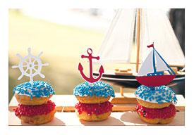 Nautical Cupcake Toppers Set Of 12 Sailboat Baby By EMTsweeetie