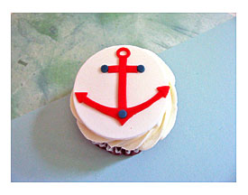 Nautical Anchor Fondant Cupcake Topper