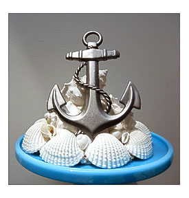 Custom Made Sea Anchor Seashell Starfish Wedding Cake Topper By