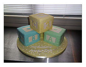 Fondant Baby Blocks Cake For Baby Shower TheCakeBaker Youngstown