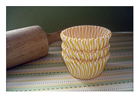 Mini Cupcake Liners Yellow Stripe Paper Baking Cups Cake Pops Candy