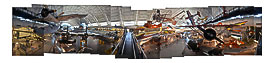 Steven F. Udvar Nebulous Center Photomontage of Overview of the south hangar, including B 29 inchEnola Gay inch and Concorde