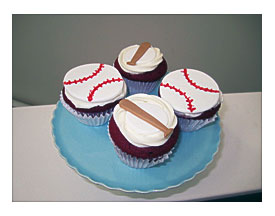 The Life In Cupcakes Play Ball Baseball Themed Red Velvet Cupcakes