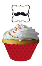 Creative Converting Mustache Madness Cupcake Wrappers With Picks Case