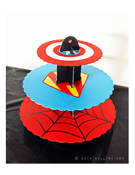 Cupcake Stand. 16" High Super Hero Comic Graphic Cupcake Stand