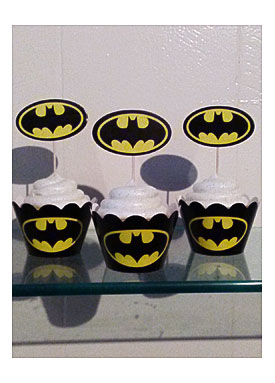 Batman Cupcake Wrapper And Topper Decoration By SuperFlySprouts