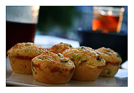 cheddar & unripened onion cornbread muffins