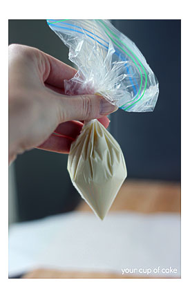 Mini Piping Bag From A Little Plastic Bag, I Do This All The Time For