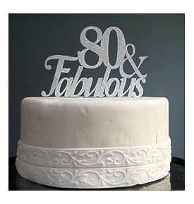 Any Cake To A Work Of Art With A Glittery 80th Birthday Cake Topper