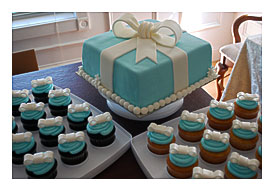 The Baking Sheet Tiffany Box Cake & Cupcakes