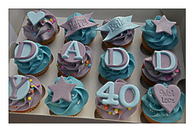 Little Paper Cakes Happy Birthday "Daddy" 40th Mini Cupcake Gift Box