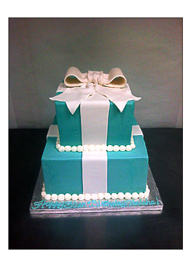 Tiffany Blue Gift Box Cake Main Made Custom Cakes