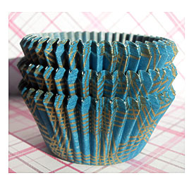 Teal Blue Gold Accent Cupcake Liners Baking By BakersBlingShop