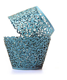 12X Filigree Vine Cake Cupcake Wrappers Wraps Cases Sky Blue T8 EBay