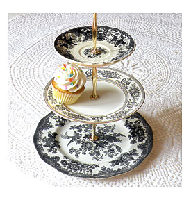 bad_and_white_wedding_cake_stand_cupcake_display_tray_centerpiece_plate_toile_damask_english_delivery
