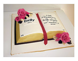 Graduation Book Cake. The Edges Of The Pages Are Painted W