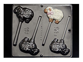 Lamb With Bow Lollipop Chocolate Candy Mold By CandyMoldsNMore