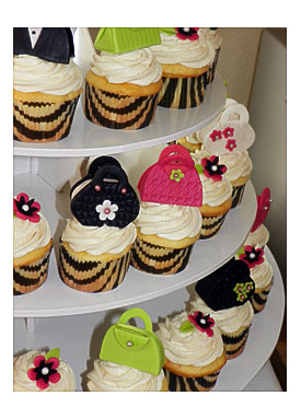 Plumeria Cake Studio Bridal Shower Mini Purse Cupcake Tower