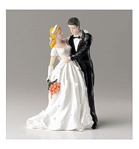 Cake Toppers Wedding Bride And Groom With Orange Bouquet Wedding Bride