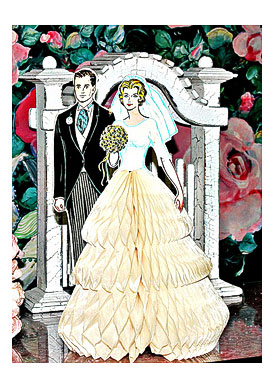 Old time Paper Bride Groom