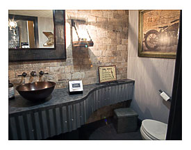 Industrial Style Bathroom Remodel. From The Unique Shaped Pewter Brush