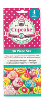 Bulk Buys Decorative Cupcake Wraps And Toppers Set Case Of 144