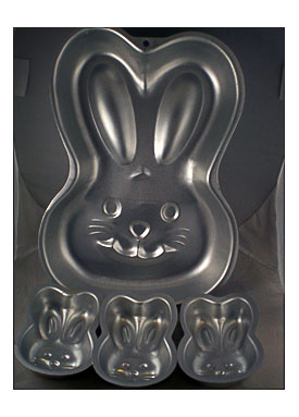 Wilton Bunny Rabbit Cake Pan Aluminum 1 Large And 3 Small Sizes Cake