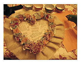 Burlap Valentine Wreath Which Is The Basis For This Cupcake Liner