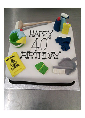 Cleaning Supplies 40th Birthday Cake Crumbs Cake Shop Sheffield