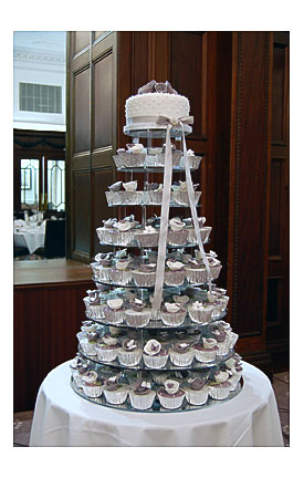 Iced Victorian Lilac Cupcake Wedding Cake