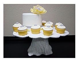 Cakes By Rebecca Yellow And Gray Cupcake Display Wedding Cupcakes