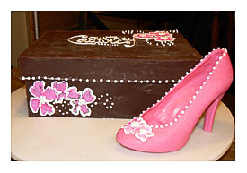 Kelly Roberts Designs Chocolate Shoe Box W High Heel Cake