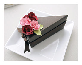 PAPER Chocolate Cake Slice Favor Box With Pink And By Imeondesign