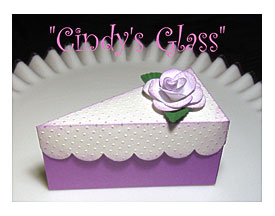 Cake Slice Treat Box Favor Purple For Wedding By CindysGlass