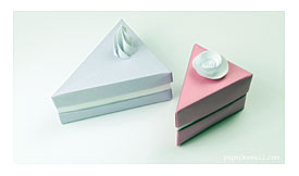 Origami Cake Slice Box Instructions Paper Kawaii
