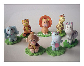 Sweet 16 Party Favors Jungle Animal & Cake Toppers Set Small 7