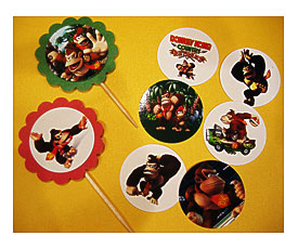 Donkey Kong Cupcake Toppers