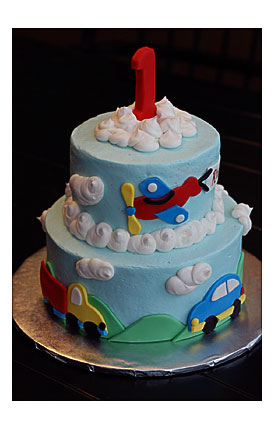 Planes, Trains & Automobiles Tiered Transportation Cake