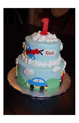 Planes, Trains & Automobiles Tiered Transportation Cake