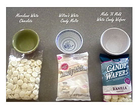 Chocolate Vs. Wilton Candy Melts Vs. Make N' Mold Melting Wafers