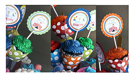 Carnvial Cupcake Toppers & Wrappers Circus By JRCreativeDesigns