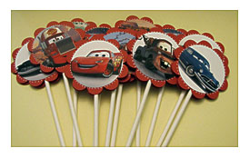 KriskropMemories Lightning McQueen Cars Cupcake Toppers