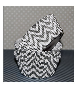 Gray Chevron Cupcake Liners 75 Baking Cups Muffin By Swigshoppe