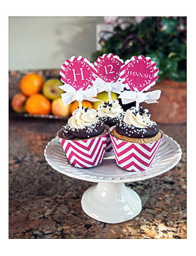 Chevron Cupcake Wrappers & Toppers From Gemma Touchstone
