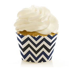 Chevron Navy Cupcake Wrappers Baby Shower Or By BigDotOfHappiness